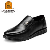 老人头（LAORENTOU）皮鞋男士商务鞋套脚正装鞋牛皮爸爸鞋耐磨驾车鞋 LJD587 黑 41