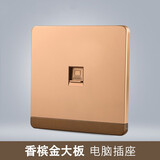 USP国际电工 面板家用电源插座86型开关插座面板D60香槟金大板 电脑插座