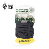 黑冰 多功能美利奴羊毛头巾 户外骑行面罩 登山徒步保暖羊毛脖套Z2111 黑色