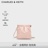 CHARLES&KEITH迷你菱格流浪包单肩斜挎双肩包包女包生日礼物CK2-60782390 粉红色Pink S