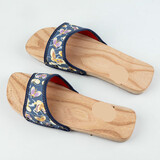 新款 木屐 男女款 木拖鞋夏季 居家浴室干爽平底凉拖鞋 深蓝蝴蝶 36