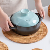 半物生活餐垫隔热垫手工编织藤编碗垫创意餐桌垫盘子垫锅垫茶杯垫家用垫子 圆形餐垫30*30cm