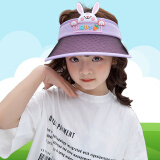 MAXVIVI 遮阳帽儿童 男女童空顶帽子会变色遮阳帽夏季防晒透气韩版潮童太阳帽 BMZ123086 兔子紫色