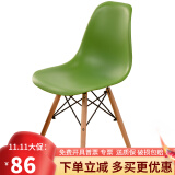 格田彩 伊姆斯椅子北欧风餐厅椅洽谈椅实木办公椅休闲椅培训椅子吧台椅 绿色+进口榉木腿
