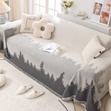 百熙尼防猫抓沙发盖布巾全包套罩沙发垫四季通用沙发毯整张全盖防尘 浸染-灰白【可双面两用】 180cm*340cm