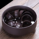 祥业 紫砂茶洗笔洗水洗陶瓷泡茶工具茶盘茶具配件零配水盂洗茶杯碗 紫砂大号单茶洗