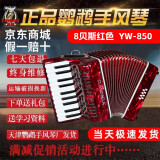 鹦鹉（YINGWU）鹦鹉键盘手风琴三四排簧老字号手风琴初学入门演奏厂家直接发货 8贝斯红色