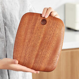 初心乌檀木整木小菜板水果板宝宝辅食板椭圆形切菜板案板 方形整木辅食板-小号