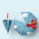 左都儿童雨伞女孩自男孩晴雨两用伞太阳伞防晒防紫外线女童男童三岁营 飞机