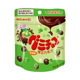 明治meiji 橡皮糖巧克力50g筒装便携装弹芯巧儿童小零食草莓青提水蜜桃酸奶 橡皮糖青提味袋装40g 6筒