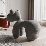 竹思乐沙发椅动物座椅PonyChair小马椅子设计师款创意单人休闲椅 【童趣小马-加大号-灰色】
