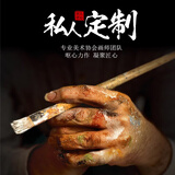 逛艺手绘油画定制挂画轻奢客厅装饰画婚纱照片人物肖像高端大幅玄关画 人像/风景/宠物/艺术画/皆可定制