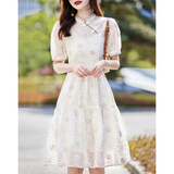 德玛纳（dme）【月见白芷】夏国风新中式改良旗袍裙清雅淑女a字女式连衣裙