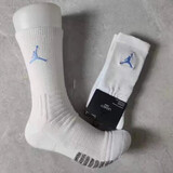 LNET飞人篮球袜精英袜加厚毛巾底透气吸汗实战运动休闲运动球袜 长筒白蓝(中筒留言)