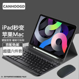 CANHOOGD适用iPad Air11/5/4键盘保护套mini7/6苹果10/9/8代pro11带笔槽2024迷你7/5/4平板键盘鼠标套装 尊贵黑「保护套+键盘+鼠标+钢化膜+贴纸」 iPad 