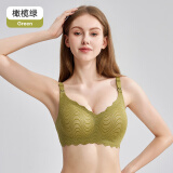 婧麒（JOYNCLEON）小贝壳孕妇哺乳内衣水纹舒适无痕薄款聚拢产后喂奶孕妇文胸 抹茶绿 L