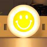 闪芝USB节能小夜灯睡眠伴睡灯光LED氛围灯卧室床头夜灯充电宝灯喂奶灯 笑脸暖光小夜灯