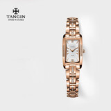 天珺（TANGIN） 瑞士天珺(TANGIN)女士手表方形时尚钨钢石英女表名媛小巧防水瑞表1007 【白盘-玫瑰金】方形女表-T1007