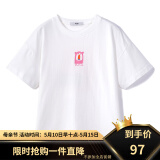 马骑顿（MQD）[上新]MQD童装男女同款短袖T恤夏季儿童短袖T恤子款潮 本白 110cm