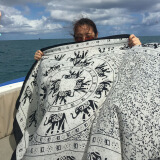 瑞玻尔民族风围巾超大防晒披肩夏季薄款外搭丝巾女士百搭海边纱巾沙滩巾 大象 许晴同款 195*95cm左右