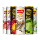 乐事（Lay's）新品薯片工坊玫瑰小龙虾牛油果味无限罐装桶装休闲零食罐装薯片 104g*7随机混合口味