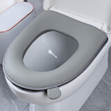 科缦高级感皮马桶垫防水免洗家用夏季拉链款加大号马桶坐垫坐便套垫子 灰色加大款