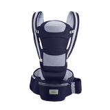 COOKSS婴儿背带腰凳前抱式多功能纯棉四季通用款抱娃神器新生儿横抱宝宝坐凳 深海蓝