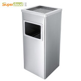 舒蔻酒店大堂不锈钢垃圾桶带烟灰缸宾馆立式烟灰桶电梯口走廊吸灰桶烟灰柱灭烟桶烟灰桶方桶 方形【不锈钢】