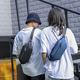 捷如风斜挎包男多功能大容量运动挎包手机包腰包胸包时尚轻便小背包跨包 升级款-黑色（新增水杯仓）