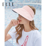 ELLE防晒帽女遮阳帽空顶太阳帽子春秋防紫外线双面戴经典黑 烟粉蓝