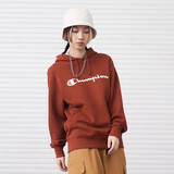 Champion冠军卫衣男春秋基础款棉质美式情侣连帽套头衫上衣 酒红色 S