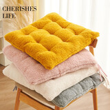 钟爱一生坐垫屁垫椅子坐垫学生椅垫加厚保暖毛绒椅子垫座椅垫办公室屁垫子 羊羔绒胖子垫_黄色 50*50cm