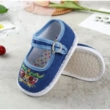 卉仁婴儿手工布鞋男女虎头鞋儿童宝宝纯棉千层底小孩0-1-2-3岁软底秋  绣花蓝色千层底 单鞋 15码 内长13.0cm 建议12-14个月