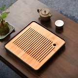 清淤坊 家用简约功夫茶具茶盘储水密胺干泡小号茶台日式竹制旅行托盘 大正方黑茶盘28*28*4CM