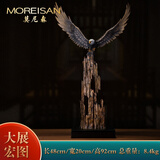 MOREISAN铜老鹰摆件欧式轻奢大展宏图办公室装饰玄关摆设送朋友送客户公司开业礼品大摆件 大展宏图