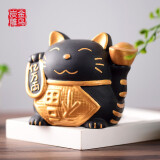 金乌炭雕（Klinart）金猪开业送礼活性炭工艺品家居摆件客厅装饰品摆设开业礼物 招手猫 大号183*140*165mm