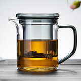 美斯尼 泡茶杯玻璃茶杯带嘴泡茶壶茶水分离杯花茶杯功夫茶具