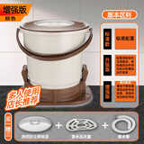 速野 宿舍甩干桶手动免电学生宿舍脱水机手动迷你手拉式家用单甩单脱脚踩式小型 【6代】棕色+降噪盖+沥水