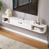 完美木匠 实木壁挂电视柜窄现代简约简易挂墙柜悬挂迷你客厅小户型悬空 包安装-纯白色1.2米电视柜