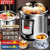 CROVON食品级不锈钢皇冠电炖锅隔水炖盅全自动智能煲汤煮粥锅多功能家用汤锅炖汤柠檬膏电锅 TM款（6L钢胆+2.5L炖盅）适合5-6人 6L