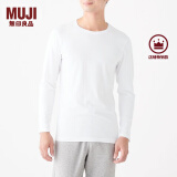 无印良品 MUJI 男式 使用了棉的冬季内衣圆领长袖T恤 69AA452打底衫打底衣 白色 L