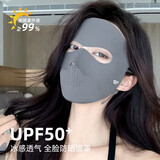 万宝绿全脸防晒面罩脸基尼女士防晒口罩高颜值防紫外线面罩夏季遮阳透气 UPF50+冰感款【远山灰】无痕拼接