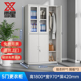 雪星（Snow star）钢制文件柜铁皮柜矮柜资料办公室档案财务凭证柜员工储物带锁铁柜 五门款更衣柜 加厚款