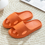 惠夫人夏季浴室拖鞋居家防滑男女士情侣静音洗澡家居室内凉拖鞋 纯彩(桔色) 38-39码(适合37-38码穿)