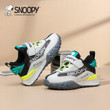 史努比（SNOOPY）童鞋男童运动鞋春秋新款时尚篮球鞋学生跑步鞋儿童休闲潮鞋 网布米绿 27 码内长约168mm