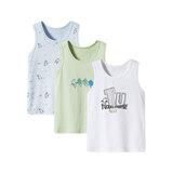 三枪三枪童装3枚装A类弹力棉中大童男女童学生打底背心