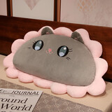 物枕居 可爱靠枕床头抱枕女生睡觉款专用床上靠垫大靠背寝室卡通枕头 灰色猫咪 大号100*45cm(有内胆可拆洗)