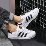 Adidas阿迪达斯三叶草男女鞋新款贝壳头金标小白鞋运动休闲板鞋EG4958 EG4958 42