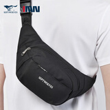 七匹狼（SEPTWOLVES）腰包胸包单肩包小背包斜挎包男生ins潮牌手机小包挎包跑步 黑色标准款