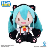 SEGA正版现货 世嘉 初音未来fufu 毛绒玩偶公仔 女孩生日礼物 喵喵fufu 高约34cm 正版现货 防伪吊牌